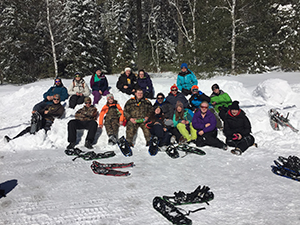 Image of Duke of Ed. Participants in snow bank